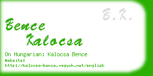 bence kalocsa business card